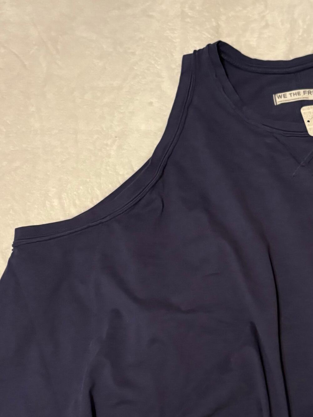 Free people We The People navy flowy tank. Babydoll top. Size Medium. NWT